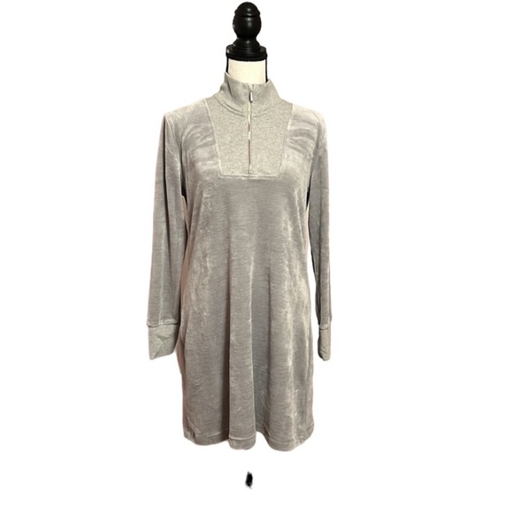 Calvin Klein Gray Velvet Dress Size Medium - Picture 1 of 11